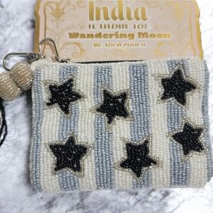 Wondering Moon Beaded Star Pattern Coin Purse